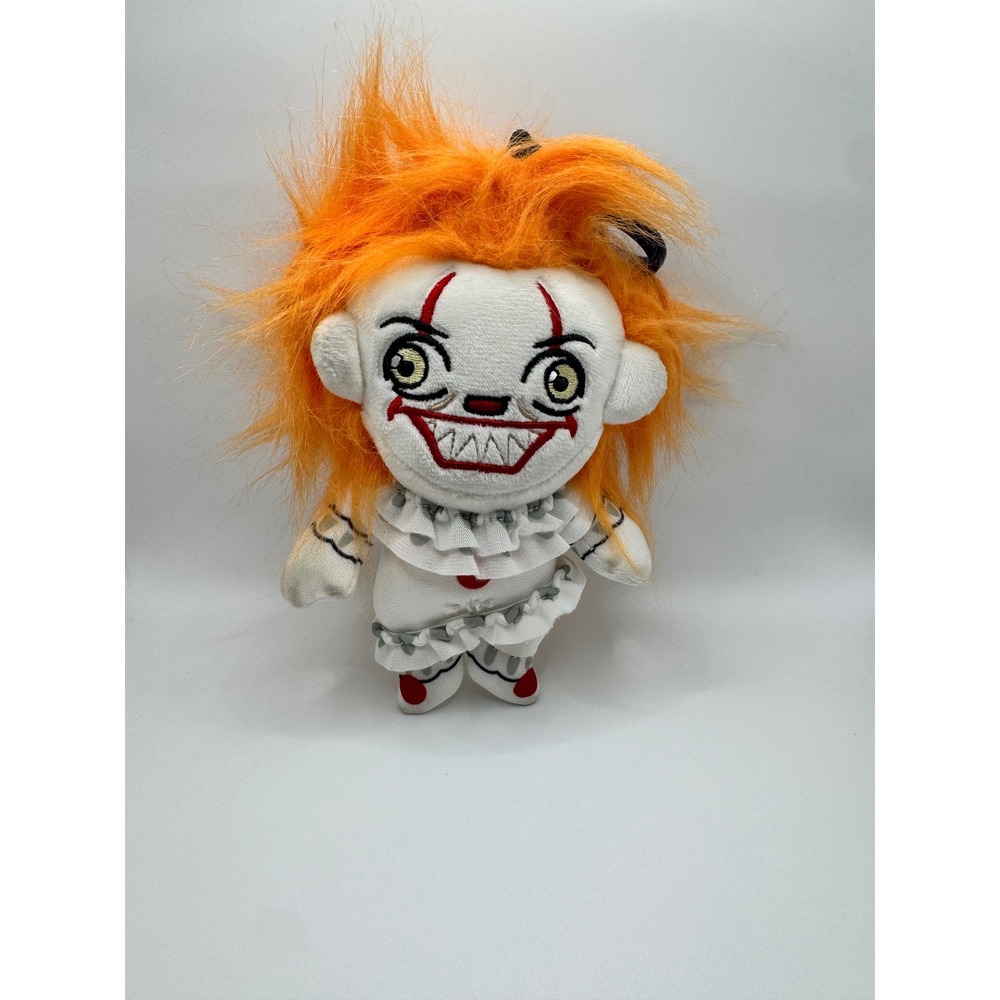 Pennywise Plush Keychain Bag Clip Orange Hair Horror Clown IT Style Collectible